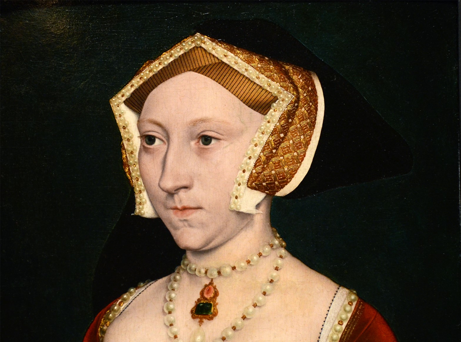 This is a portrait of Jane Seymour created by Hans Holbein the Younger circa 1537.