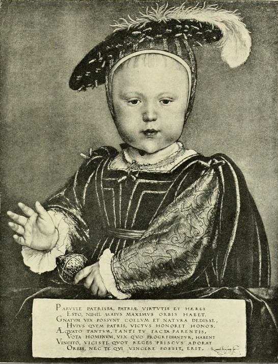 An illustration of Elizabeth Tudor (Elizabeth I) as a child
